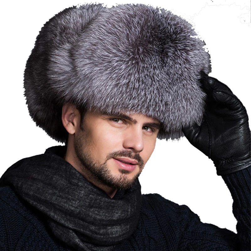 2019 100 Men Winter Real Vos Bontmuts % Natural Sleepskin Leather Cap Warm Soft Russia Hot Fur hat Bomber Caps | Аксессуары для