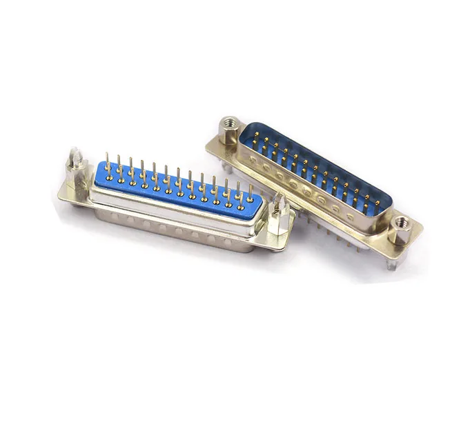 10 Pz Dp25 25 Pin Maschio/Femmina Blu Pin Dritto Db25 D-Sub Pcb Mount Rs232 Porta Seriale Connettore Presa Porta Com Con Dadi