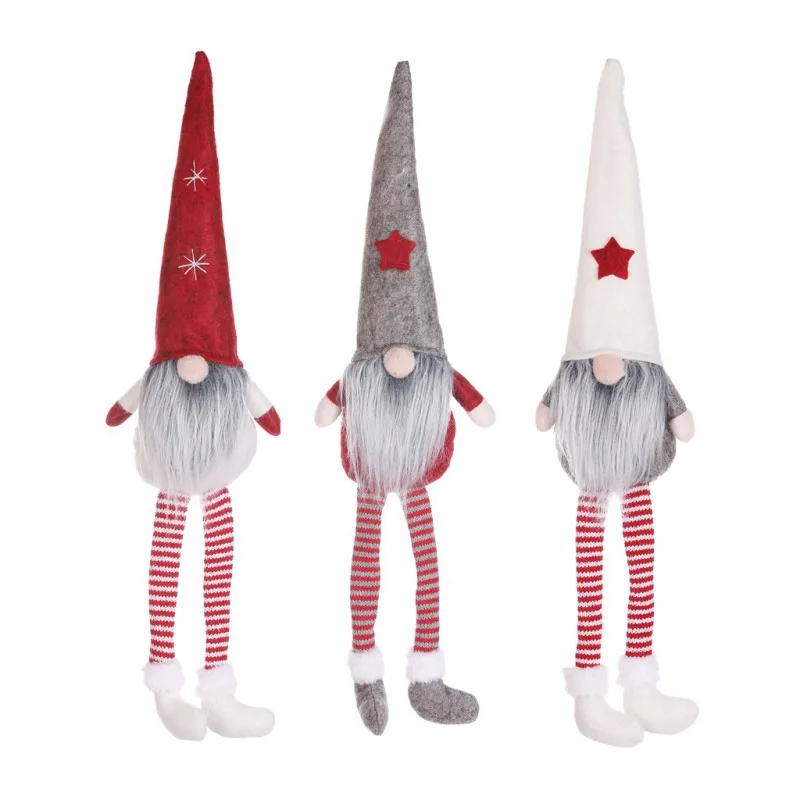 

2019 navidad Long Leg Swedish Gnome Tomte Santa Doll Plush Elf Toy Christmas Ornaments Gifts Home Decorations