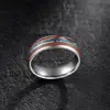 TIGRADE 8mm Tungsten Carbide Rings Hawaiian Koa Wood and Abalone Shell Wedding Bands for Men Comfort Fit Size 6-13 Brand bague 4