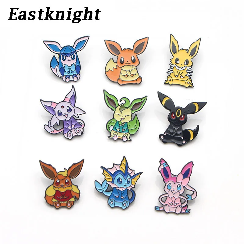 

K68 Cute Eevee Metal Enamel Pins and Brooches for Women Men Lapel Pin Backpack Bags Badge Kids Gifts Fashion Jewelry 1pcs