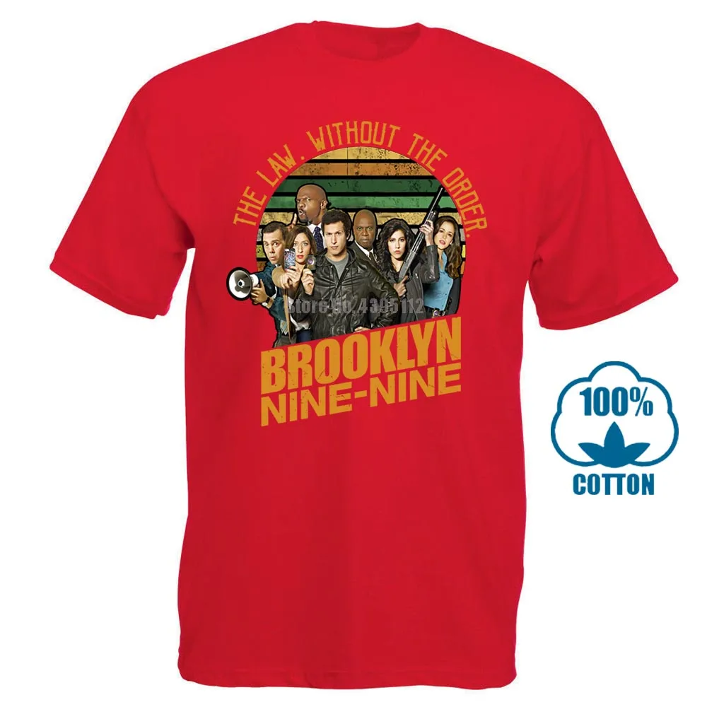 Бруклин Nine The Law без заказа футболка Черная Хлопковая мужская S 6Xl - Цвет: Красный