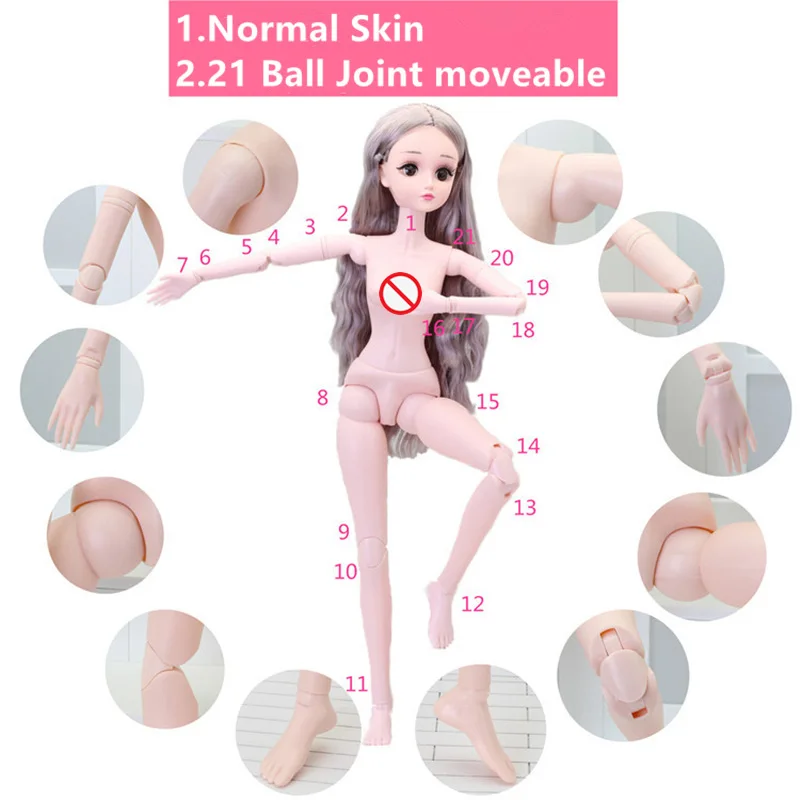 New 1/6 Bjd Doll Body 40 Joints Movable Men and Women Doll Body for 30cm  Blythe Doll Girls Dress Up Toy Accessories