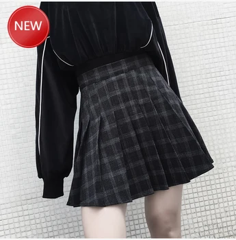 

Skirt Harajuku Gothic Zwart Grijs Plaid Rokken Shorts Vrouwen Plooirok Korte Punk MeisjeKorean Fashion Clothing