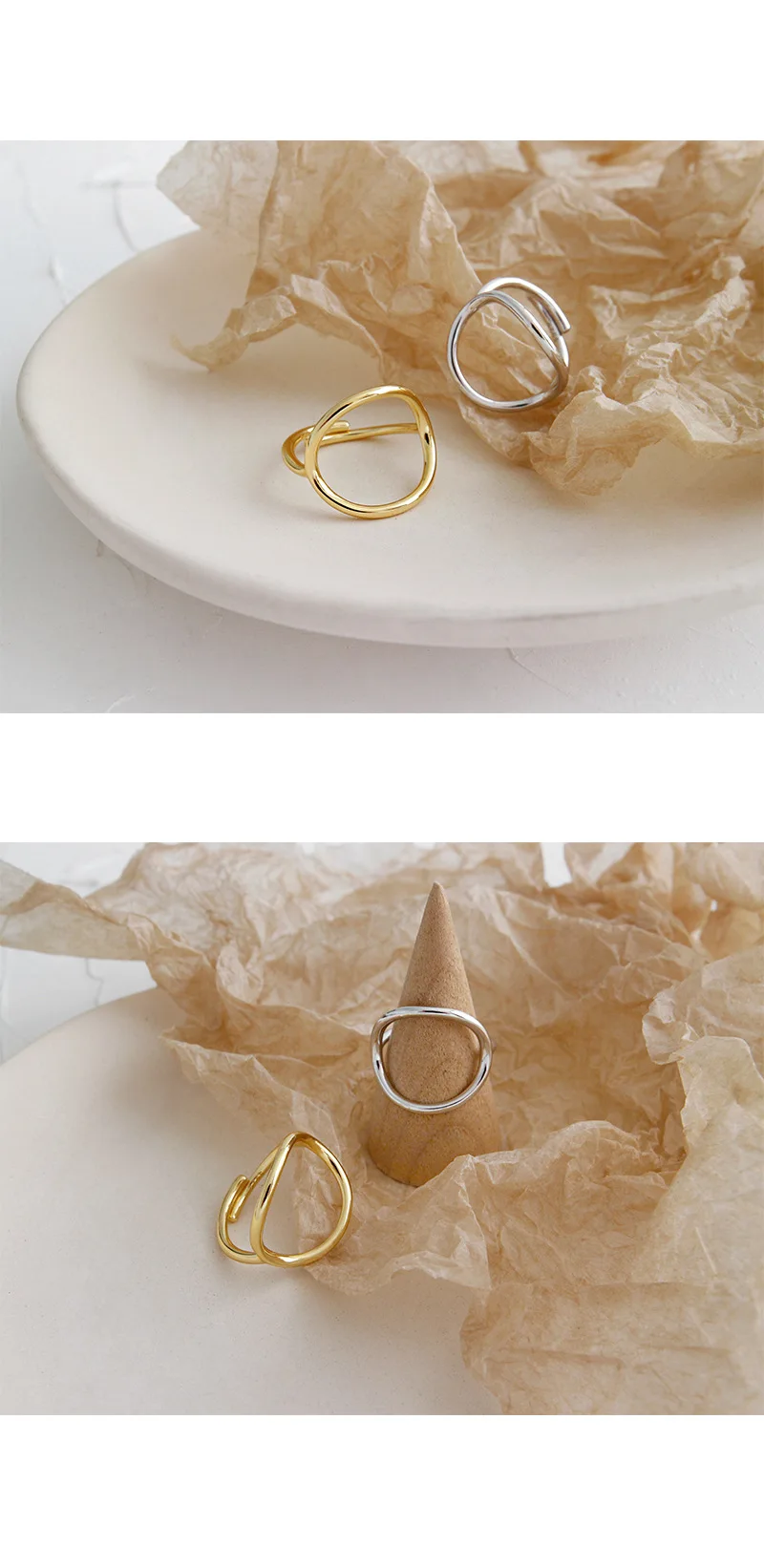SHANICE, 925 пробы, серебряное Открытое кольцо, лазурит, кольца для женщин, простые геометрические полые кольца, штабелируемое массивное кольцо, подарок для нее