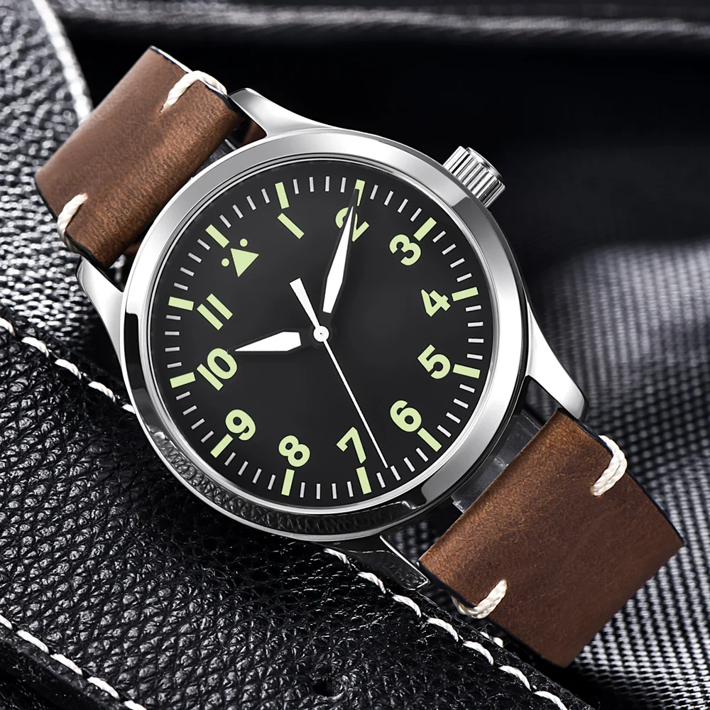 Corgeut нейлон Военная униформа для мужчин автоматические люксовый бренд спортивный дизайн часы кожа само ветер механические наручные часы