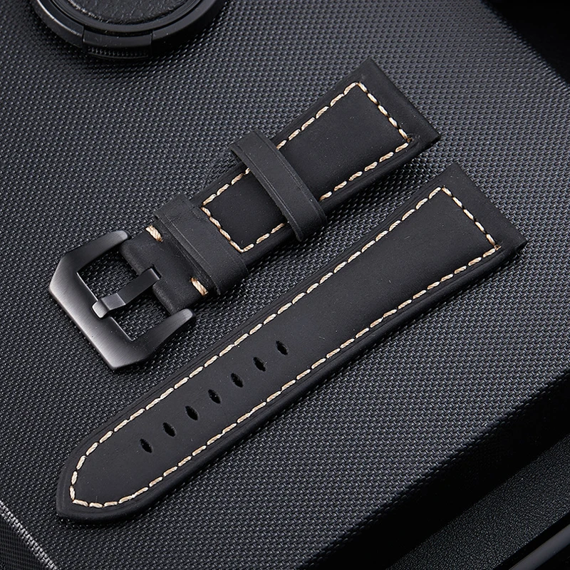 

20 22 24mm 26mm High Quality watchband Hand made Leather Watch Strap Men brown clock Straps for Tissot Omega PAM