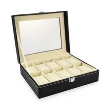 3/6/10/12 Сетки из искусственной кожи коробка для часов чехол профессиональный держатель Организатор для часы Jewelry Коробки чехол Дисплей лучший подарок