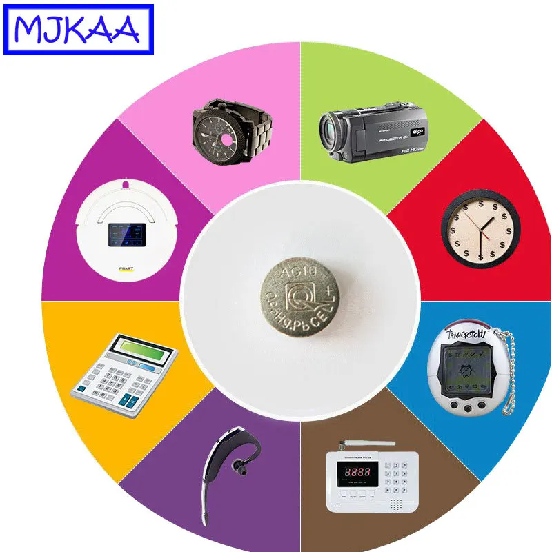MJKAA 100 X AG10 1,5 v-образная Кнопка Батарея LR1130 1130 SR1130 389A LR54 L1131 189 80 мА/ч, Ёмкость монета батарейки-таблетки