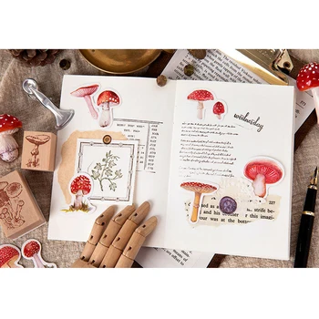 

45pcs/pack Creative And Funny Mushroom Collection Scrapbook Stickers Diary Mini Paper Journal Stationery
