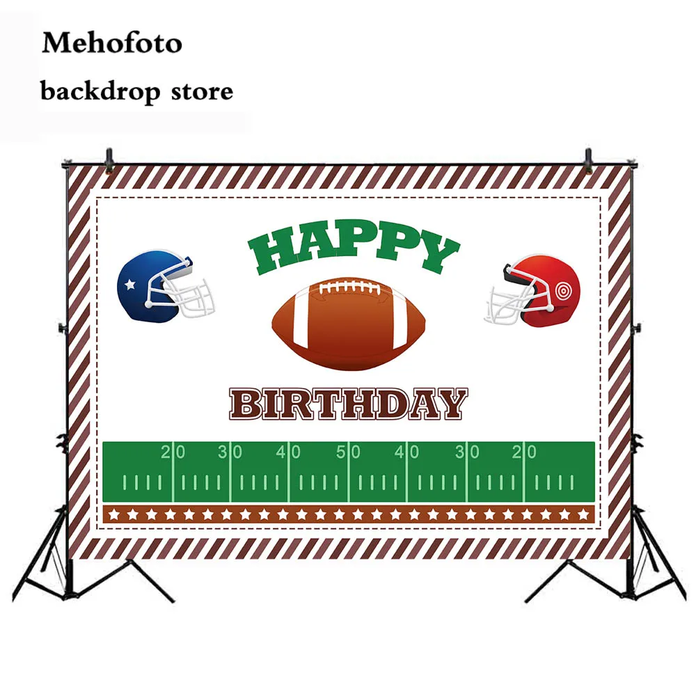 Neoback Football Background for Photography Happy Birthday Backdrops Party Decoration Supplies Computer Printed Backgrounds 456 |