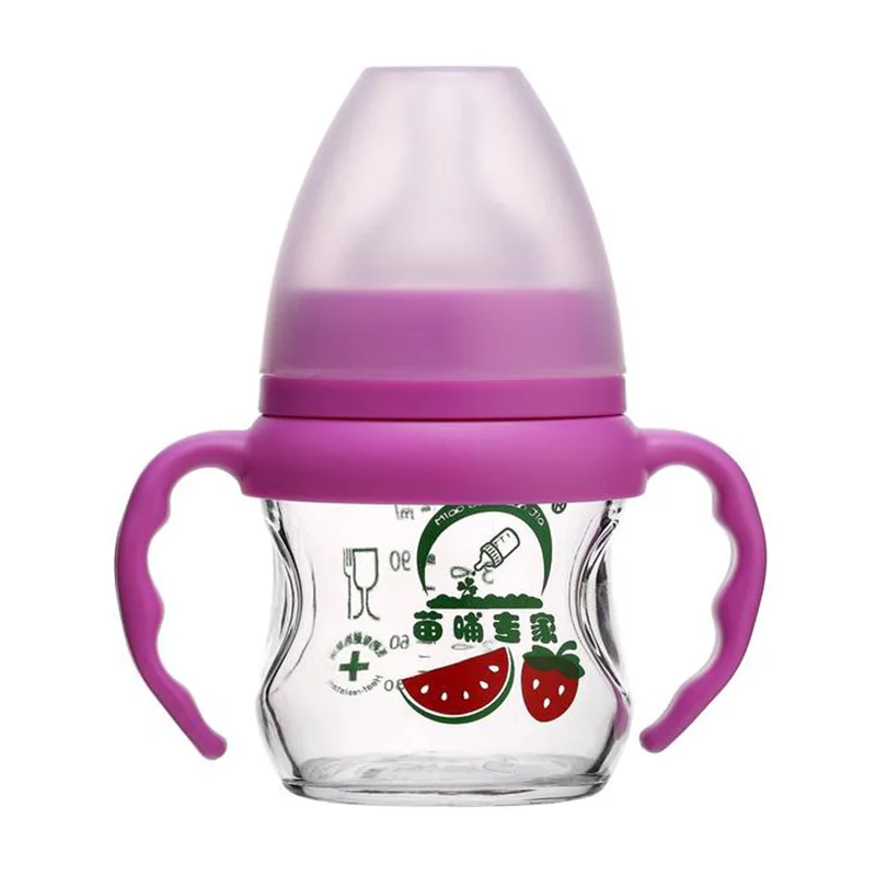 

Seedling Feeding Home Newborns Glass Feeding Bottles with Handle High-temperature Resistant Medical Grade Small Feeding Bottle M