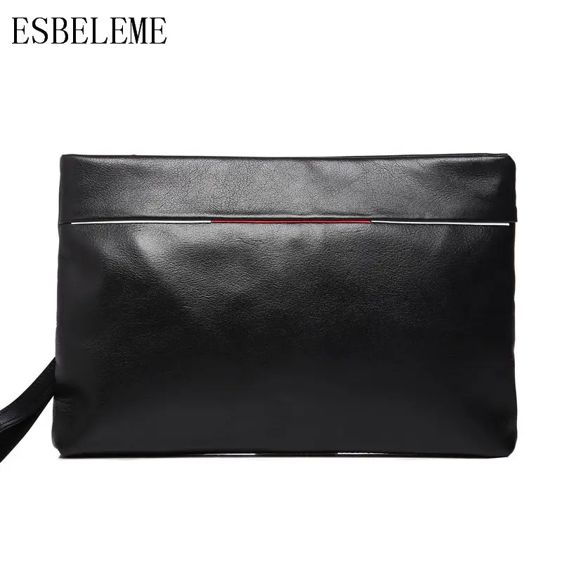 

Top Grade Genuine Leather Businessmen Day Clutches Bags for Men Business Casual Wrist Bag Super Soft S M L Capacity YG247