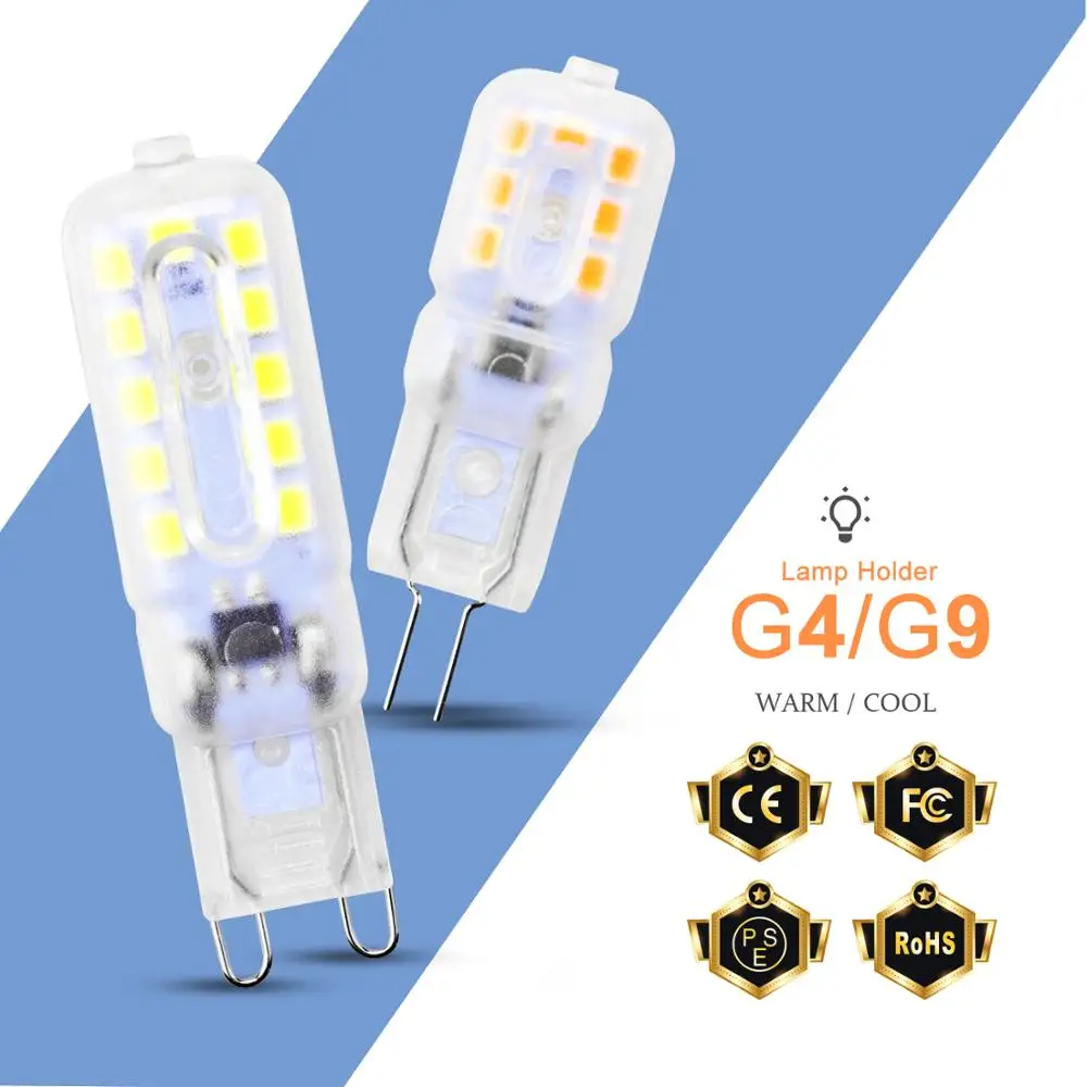 

G9 Dimmable LED Lamp G4 220V LED Bulb 3W 5W Corn Bulb 2835SMD Bombilla g9 LED Light Chandelier Candle Light Replace Halogen Lamp