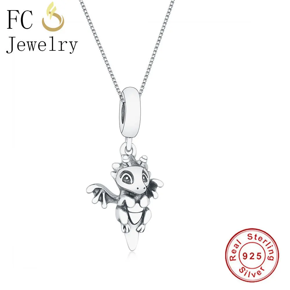 FC Jewelry 925 Silver You are Magic Flying Wing Dragon Pendant Necklace Women Chain Choker Trinket Collar Kolye New