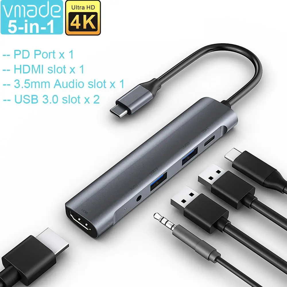 Vmade usb-хаб C HUB HDMI адаптер 5 в 1 USB к 3 0 Dock для MacBook Pro Аксессуары USB-C Type Разветвитель