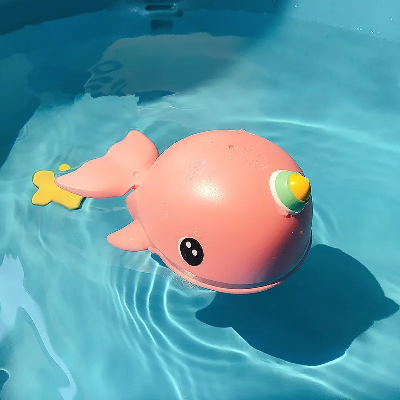 Baby Summer Water Toys Clockwork Dabbling Toy Swimming Whale Carp Baby Shower Bath Toys Shaking Sound Cute Narwhal 9