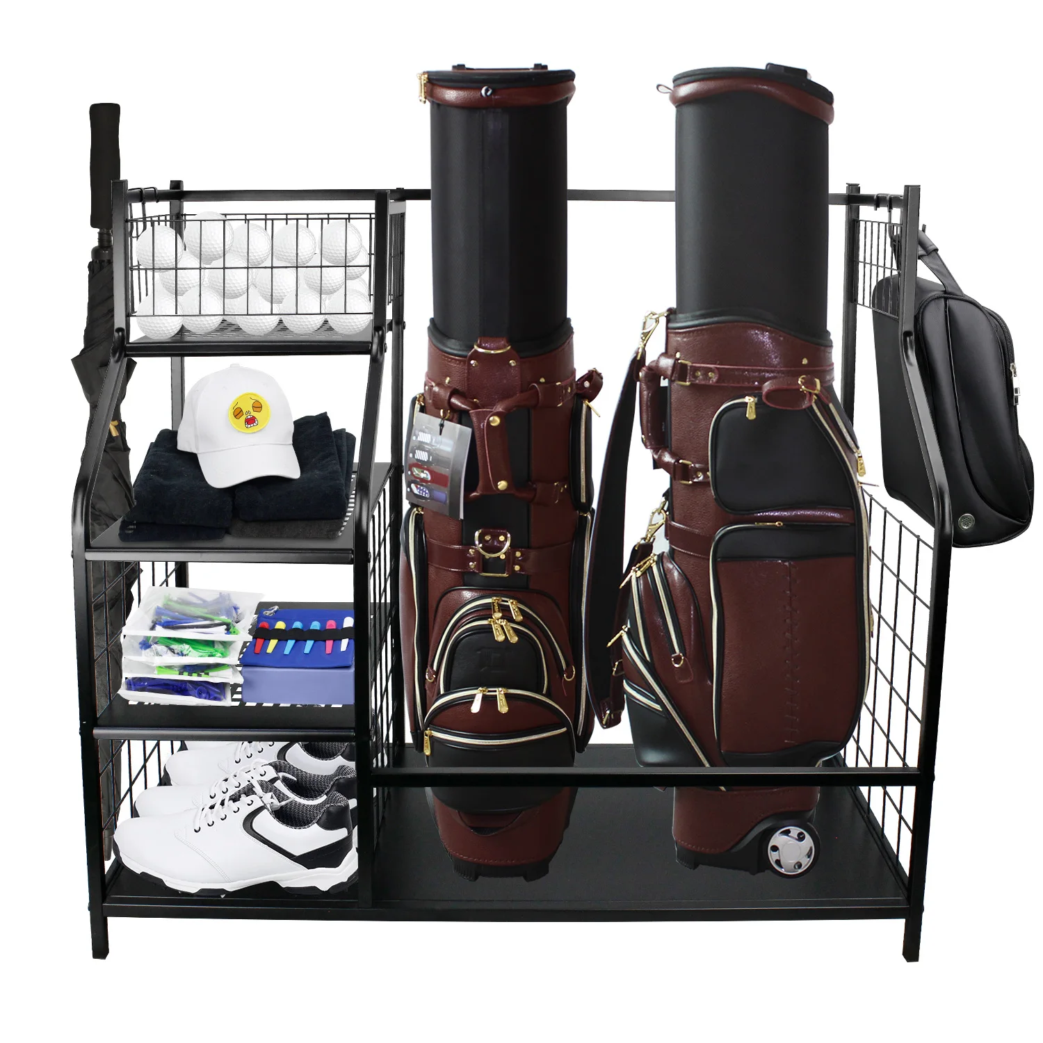 CRESTGOLF Golf Storage Garage Organizer Extra Large Size to Perfectly Store & Organize Golf Bag & Golf Accessories Space Saving