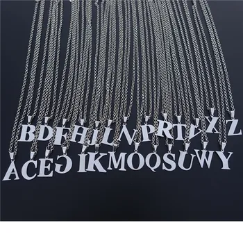 

A - Z Letters Pendant Stainless Steel Alphabet Necklace For Men Women Jewelry 26pcs/lot Mix