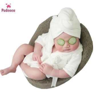 

Newborn Bathrobe Pajamas Cute Bathrobe Sleepers Toddler Comfortable Bath Towel studio shooting accessories funny baby costume