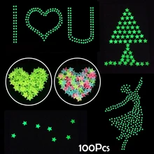 100 шт 3D светящиеся звезды светится в темноте, настенные наклейки для детской комнаты, гостиной, настенные наклейки, украшение для дома, плакат, украшения