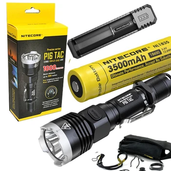 

Nitecore P16 TAC 1000 Lumens CREE XM-L2 U3 LED Tactical Flashlight Hunting Search Torchs with 3500mAh 18650 battery and charger