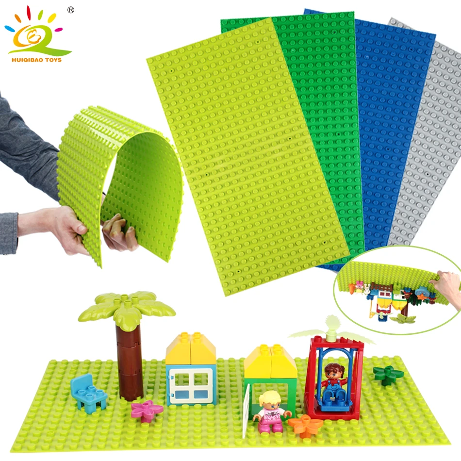 

4Color 51*25.5cm Big Bricks Compatible Duploed Baseplate DIY Building Block Base Plate Board city Construction Toys for children