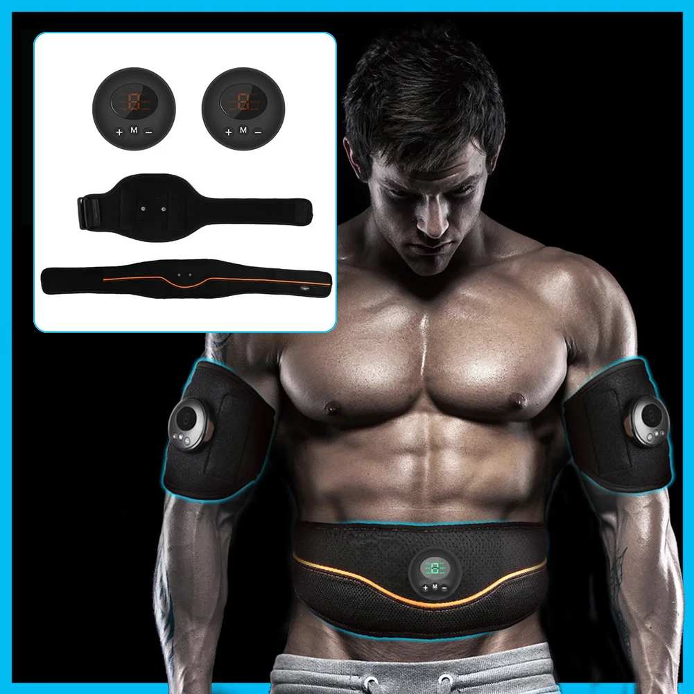 Gym Equipment Massage Workout Toning Abdominal Muscle Stimulator EMS Vibration USB Rechargeable Trainer Belt Fitness Electronic | Спорт и