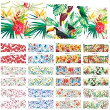 12 Дизайнов/Лист красоты Фламинго смешанный дизайн полная вода переводные наклейки для нейл-арта наклейки для ногтей аксессуары для ногтей BN013-024