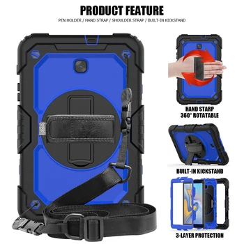 

For iPad Air 2 Case 360 Rotating Hand Strap Shoulder Strap Shockproof Case Built-in Screen Protector Cover for iPad 9.7 2018