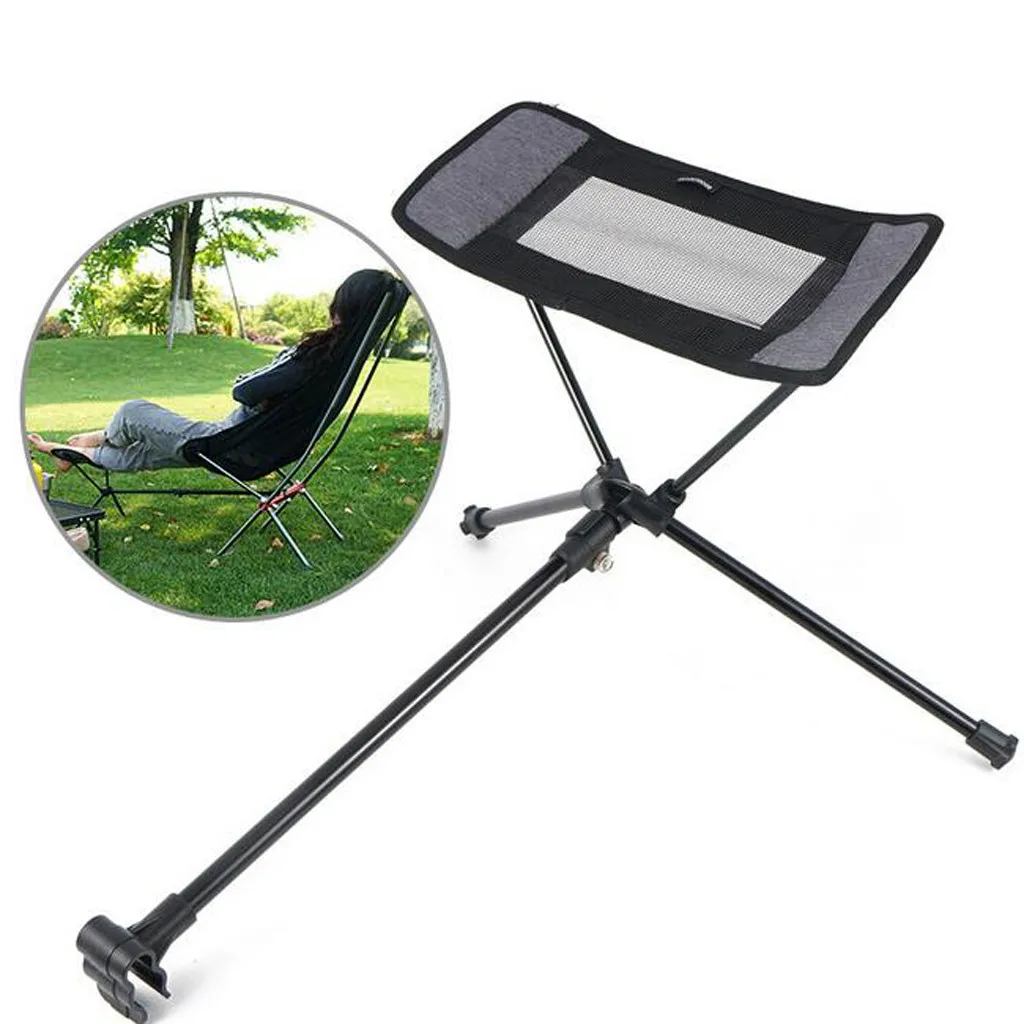 Outdoor Portable Folding Chair Footrest Portable Recliner Lazy Foot Retractable Extension Leg Stool Pedal Aluminum Chair#g30