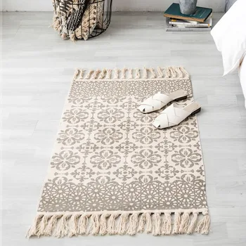 

National Style Thick Cotton Printing Retro Plain Thin Section Tapestry Carpet Study Bedroom Floor Mat HHome Textile Supplies