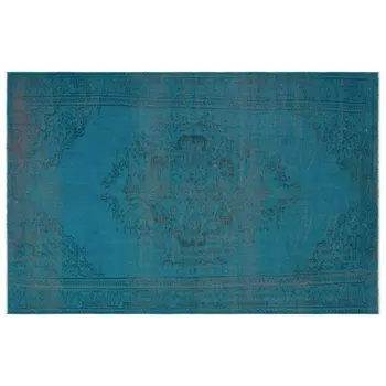 

Handmade Turquoise Vintage Overdyed Turkish Area Rug 173x264 Cm-5'8''X8'8''