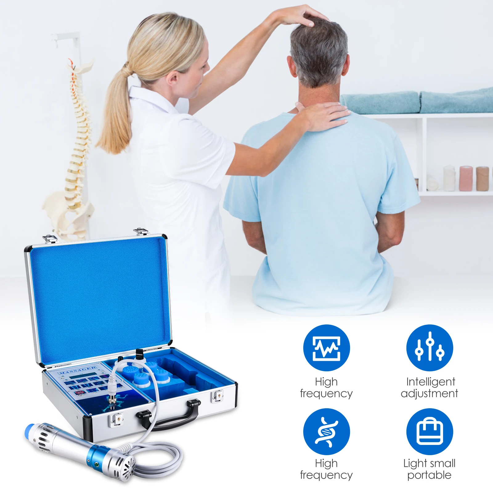 Body Massager Shockwave Therapy Machine Pain Relief Electromagnetic Extracorporeal Shock Wave Therapy Physiotherapy Massage Gun body physiotherapy pain relief problems shock wave erectile dysfunction focused system extracorporeal therapy for spa use