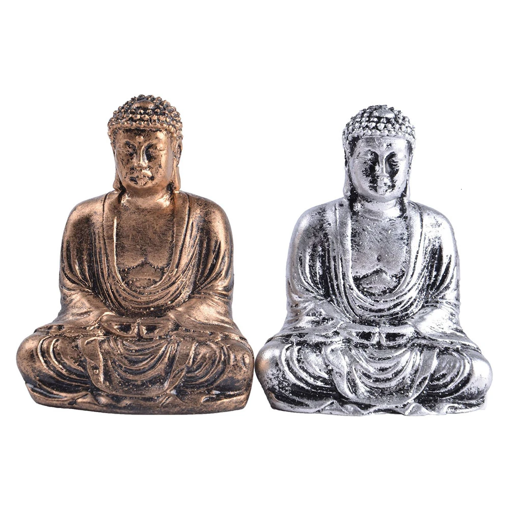 Mini Harmony Innovative Exquisite Buddha Statue Resin Valuable Sculpture Meditating Antique Style Home Decor Ornament Decoration | Дом и сад