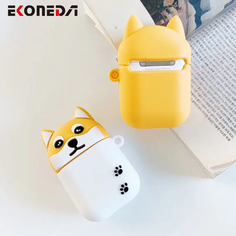 Чехол EKONEDA из мультфильма Шиба ину хаски чехол для Airpods силиконовый мягкий с