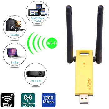 

Wireless USB Wifi Adapter External Dual Antenna 1200mbps Dual Band USB Network Card Wifi Receiver Aerial Dongle Externa