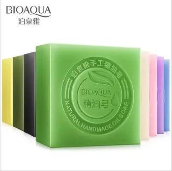 

BIOAQUA Natural Organic Herbal Essential Oil Soap Whitening Handmade Soap Skin Remove Acne Deep Cleansing Face Hair Care Bath