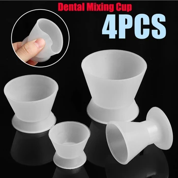 

Portable 4pcs/set Self-solidifying Cups Dental Lab Silicone Mixing Cup Dentist Dental Medical Equipment Rubber Mixing Bowl