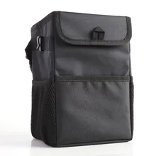 Черный Прочный портативный складной мусорный ящик для хранения автомобиля, герметичная ткань Оксфорд, универсальный контейнер для путешествий