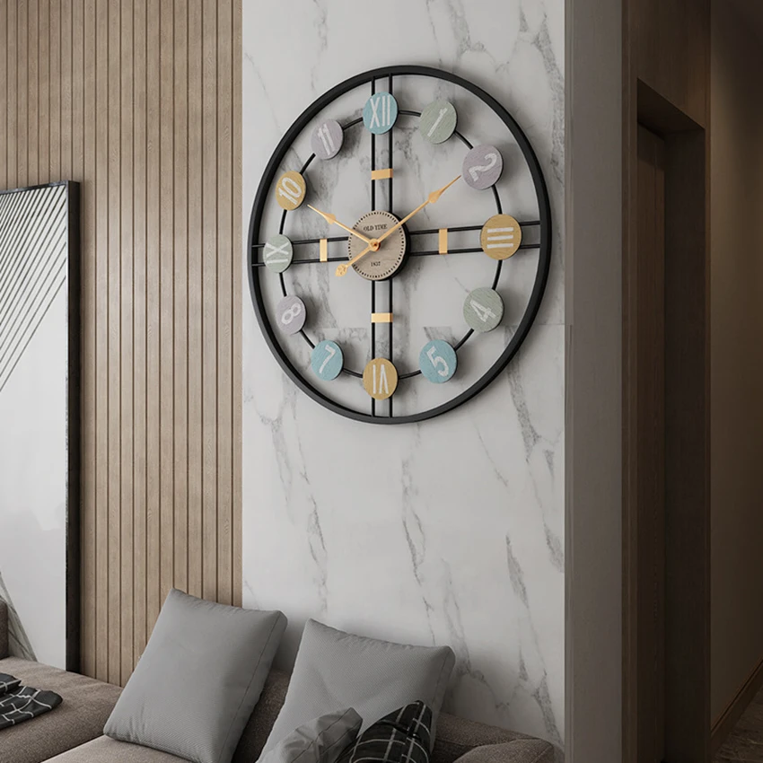 

Mechanism Wall Clock/Watch digital wall clock large Metal Roman Clock Modern Home Decor LivingRoom Round Watch Home decoration