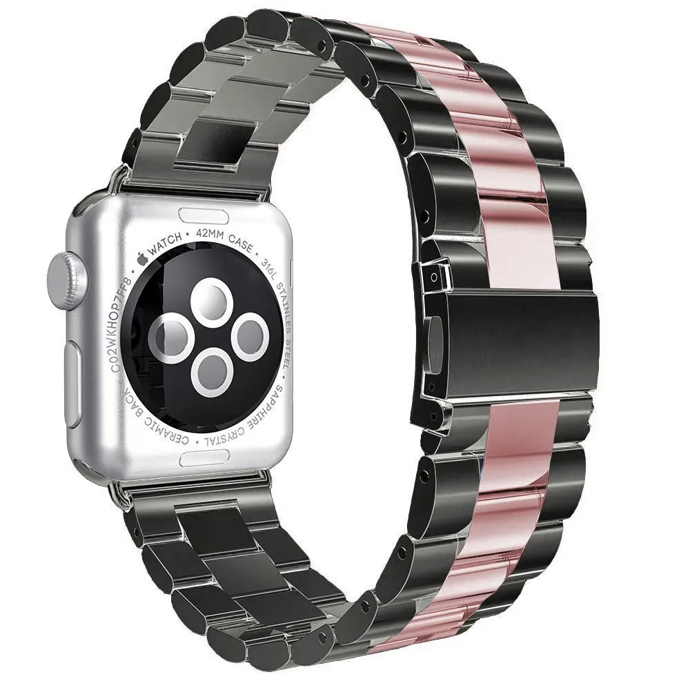 Нержавеющая сталь ремешок для наручных часов Apple Watch 5 4 40 мм 44 мм длина браслета металлические звенья браслет для наручных часов IWatch 1/2/3 ремешок 42 мм, 38 мм, аксессуары для наручных часов