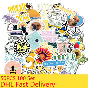 

50PCS One Pack 100 Set Vsco Stickers For Kawaii Girl Things On Laptop Fridge Phone Skateboard Suitcase Waterproof Sticker
