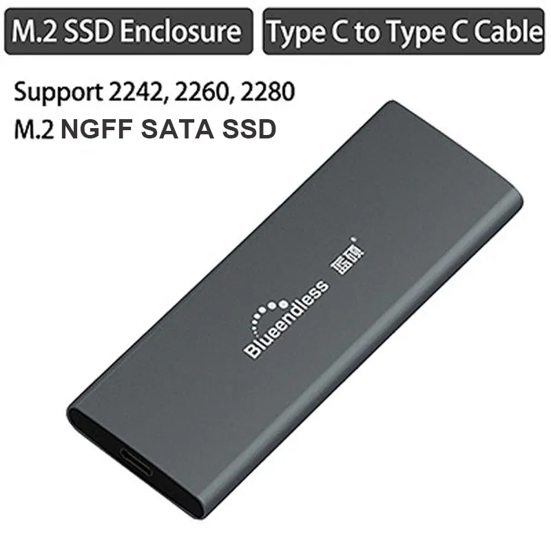 Корпус SSD типа C для типа C поддержка 2242/2260/2280/msata M.2 чехол NGFF B Ключ слот SSD алюминиевый чехол для твердотельного диска - Цвет: M280C-C