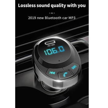 

Car FM Transmitter Wireless Bluetooth Stereo 5.0 Auto FM Modulator TF Card Reader MP3 Player o 18W Fast