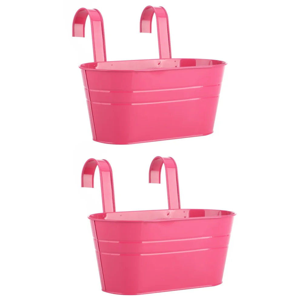 Plant Pot 2PCS Flower Pots Hooks Garden Tool For Railing Fence Iron Home Decor Detachable Hanging Planter Metal | Дом и сад