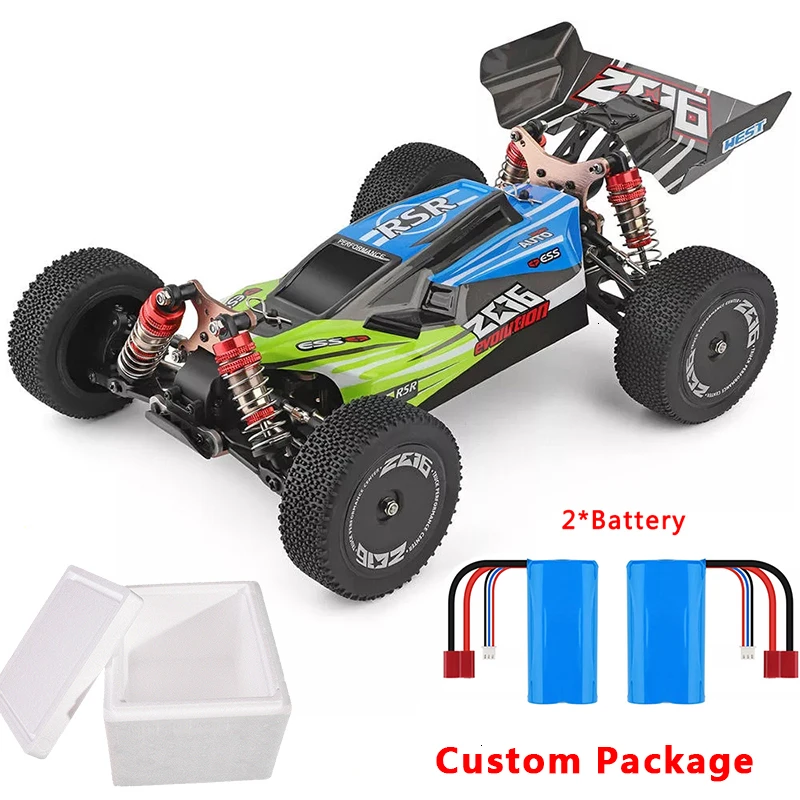 Green 2Battery Foam Wltoys 144001 1/14 2,4 г р/у Багги 4WD высокое Скорость гоночный автомобиль RC модели автомобилей до 60 км/ч Радиоуправляемый гоночный автомобиль 550 мотор RC внедорожного автомобиля РТР дистанционного управления - Цвет: Green 2Battery Foam