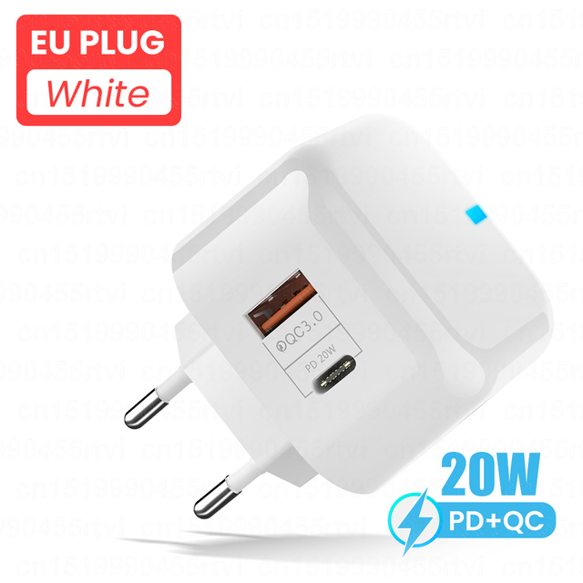 Phone Charger For iPhone 13 12 Pro Max X 8 PD QC3.0 Fast Charger USB Type C Charger USB C Wall Adapter Plug Quick Charger