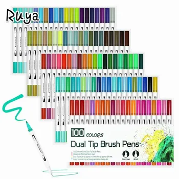

Watercolors Brush Pen Art copic Markers Sketch Drawing Set 24 36 48 60 72 100 120 Colors Professional Back School stabilo manga