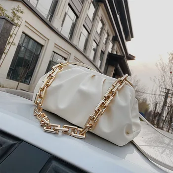 

Cloud Soft PU Leather Women Handbag 2020 New Dumpling Crossbody Bag Shell Light Weight Shoulder Messenger Bag Folds Clutch Bag